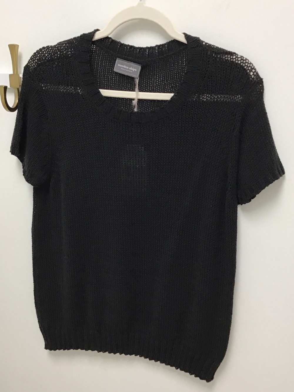 Wooden ships perfect Black Short Sleeve Knit Top